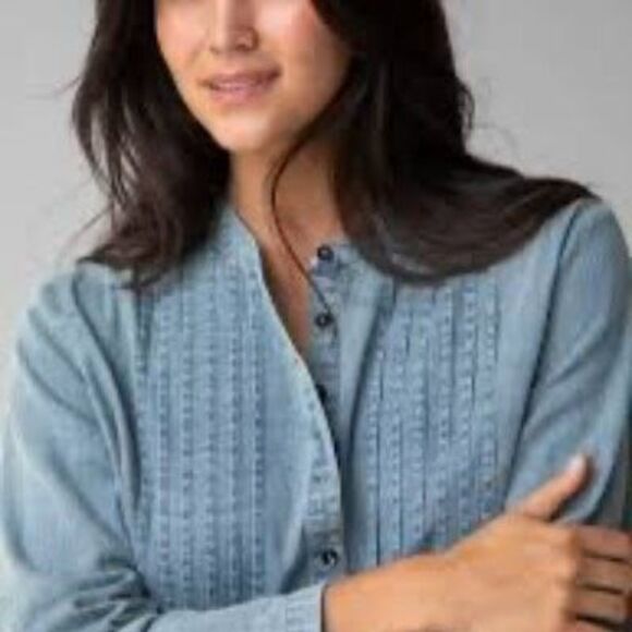 Natural Life Montana Cotton Top Sz M Denim - Picture 2 of 11